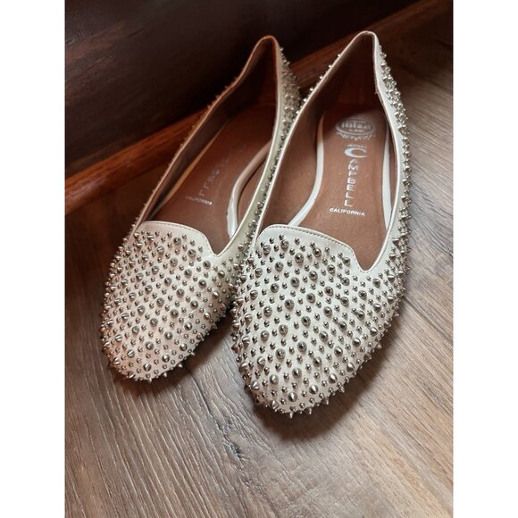 Jeffrey Campbell Martini Spiked Flats Shoes White Leather Slip-On Size 8.5 - Picture 11 of 16